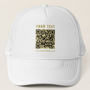 Casquette Personnalisé Élégant Scan Me QR Code Modèle Or Bla