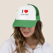 Casquette PERSONNALISÉ! I Coeur Chapeau Trucker - Blanc et V (En situation)