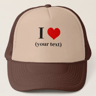 Casquette PERSONNALISÉ! I Heart Trucker Hat - Tan et Brown