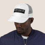 Casquette Personnalisé N'abandonnez Jamais Ne Remettez Jamai<br><div class="desc">Texte Personnalisé Moderne Élégant Modèle Sport Fitness Femmes Hommes Unisex N'Abandonne Jamais Ne Rendez-Vous Noir Et Blanc Baseball & Trucker Chapeaux / Casquettes.</div>