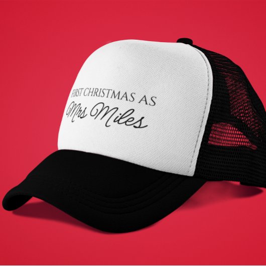 Casquette Personnalisé 'Premier Noël en tant que Madame' Nom