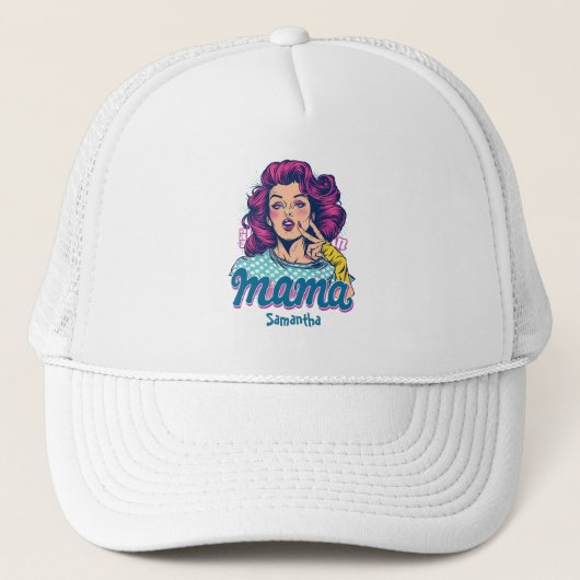 Casquette Personnalisé Retro Mama Pop Art (11) (Devant)