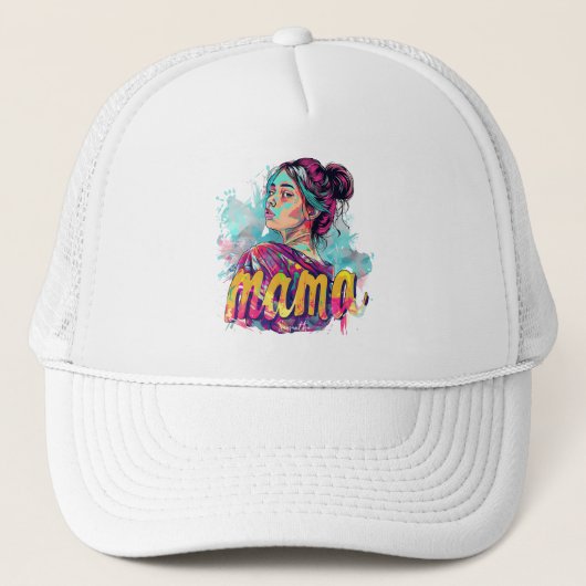 Casquette Personnalisé Retro Mama Pop Art (13) (Devant)