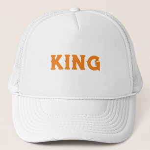 Casquette Personnalisé Texte Roi Blanc et Blanc