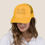 Casquette Personnalisé Vous êtes suffisant Citation Inspirat<br><div class="desc">Répandez la positivité et rappelez-vous à vous-même ou à d'autres que "Vous en avez assez" avec ce chapeau de camionneur entièrement personnalisable! Doté d'un lettrage fantaisiste, cette citation inspirante peut être personnalisée pour afficher vos propres mots de motivation ou un nom, en faisant un accessoire unique. La conception en maille...</div>