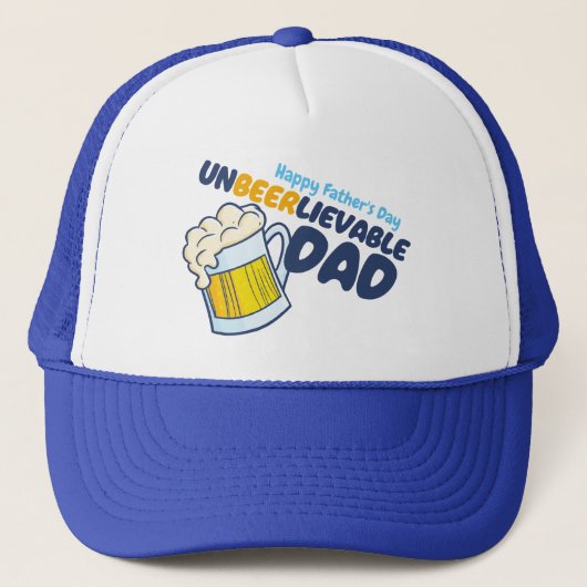 Casquette Personnaliser Funny Unbeerlievable Papa (Devant)