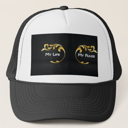 Casquette Personnaliser Ma Vie Mes Règles Texte Image Chapea (Devant)