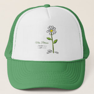Casquette Personnaliser, Merci enseignant, Fleur religieuse