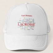 Casquette Personnaliser Nom Lacrosse Coach Merci Mots (Devant)