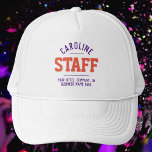 Casquette Personnel D'Accueil<br><div class="desc">Option Graphique plus petite. Casquette du personnel pour une société d'accueil. Ajoutez le nom du membre du personnel pour créer un casquette personnel pour vos employés à porter avec les invités. Super casquette d'affaires d'accueil.</div>