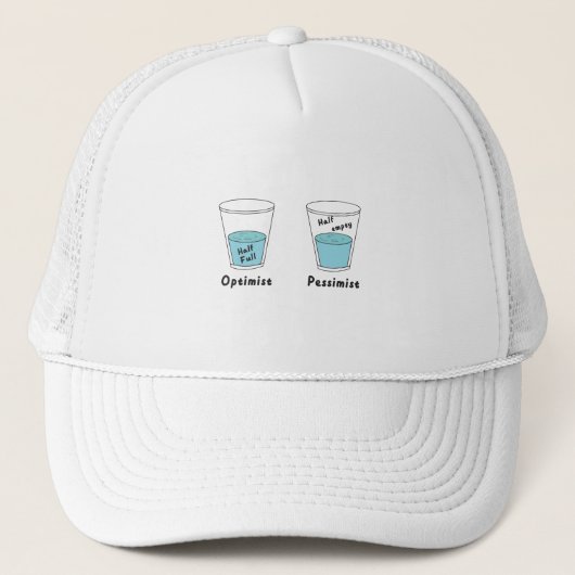 Casquette Pessimiste Optimiste Vide, mi-plein, mi-vide (Devant)
