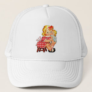 Casquette Petite fille rétro vintage poupée enfant