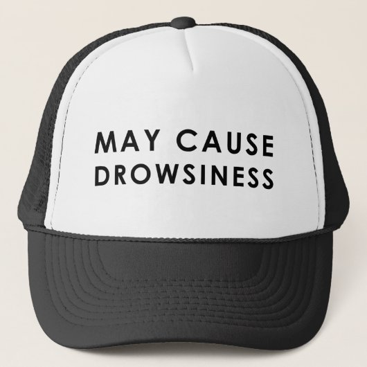 Casquette PEUT PROVOQUER UNE SOMNOLENCE Parodie d'avertissem (Devant)