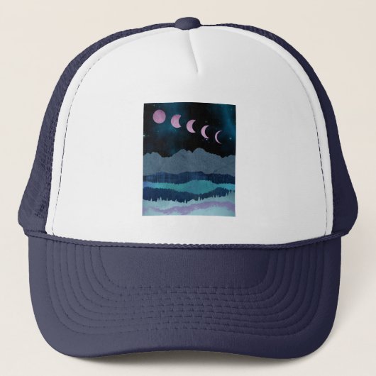 Casquette Phases de lune rose Paysage (Devant)