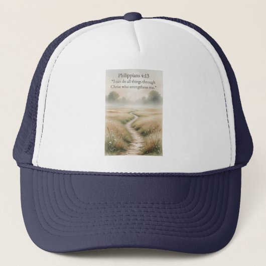 Casquette Philippians 4:13 Christian Trucker Hat (Devant)