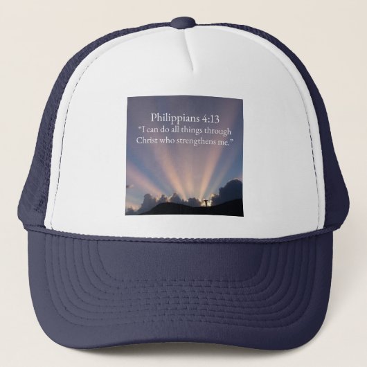 Casquette Philippians 4:13 Christian Trucker Hat (Devant)