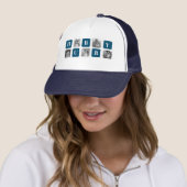 Casquette Photo Collage Moderne Bleu Meilleur Hubby Ever Cad (En situation)