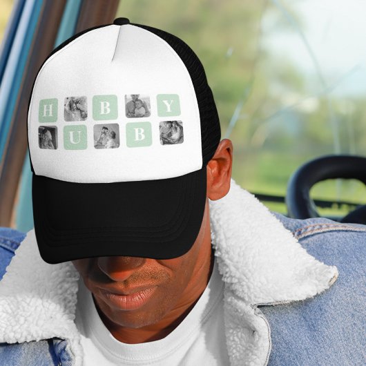 Casquette Photo Collage moderne Mint Best Hubby Cadeau