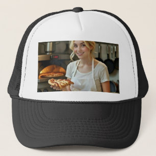 Casquette Photo de pizza en train de manger Personnaliser