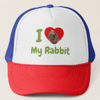 Casquette Photo personnalisé J'adore mon lapin Holland Lop
