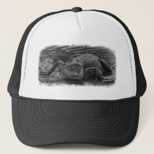 Casquette Photographie en noir et blanc de l'alligator améri