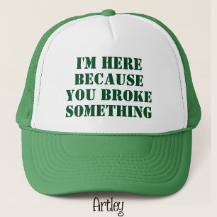 Casquette Phrase Amusant Bricoleur Papa Blague Vert