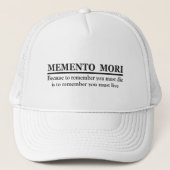 Casquette Phrase latine - Memento Mori (Devant)