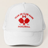 Casquette Pickleball Club Team Name Canada Flag Custom (Devant)
