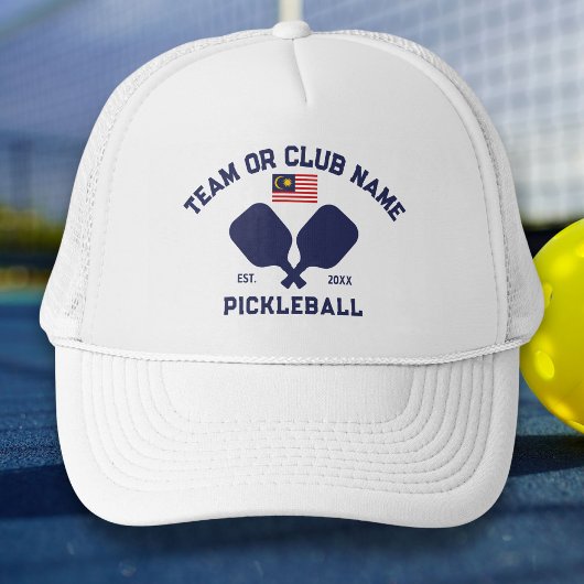 Casquette Pickleball Club Team Name Malaysian Malaysia Flag 