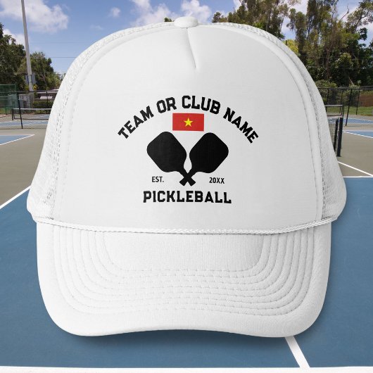 Casquette Pickleball Club Team Name Vietnamese Vietnam Flag