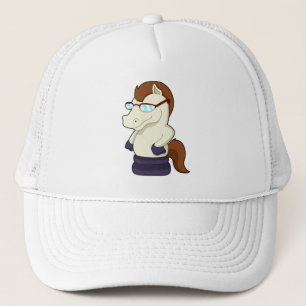 Casquette Pièce d'échecs Chevalier avec lunettes de soleil