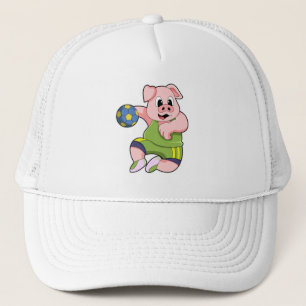 Casquette Pig en tant que joueur de handball avec Handball