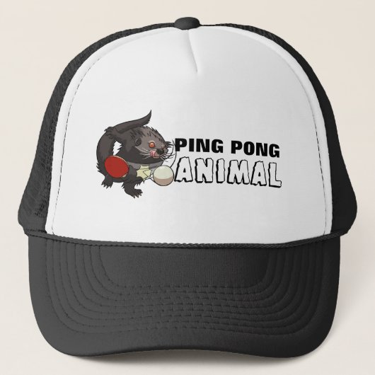 Casquette Ping Pong Animal Binturong Table Tennis Carton (Devant)