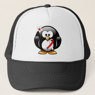 Casquette Pingouin à ruban rouge et blanc