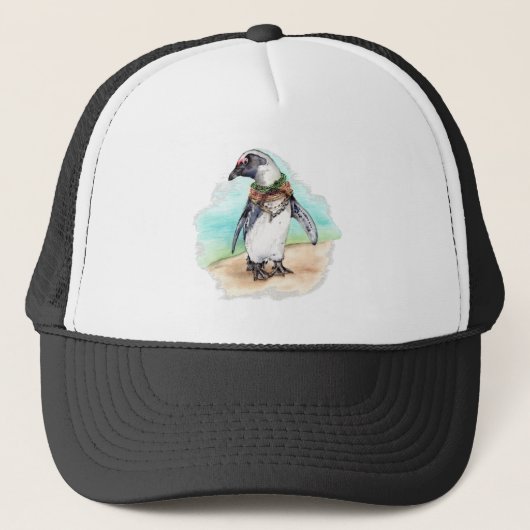 Casquette Pingouin africain sur une plage (Devant)