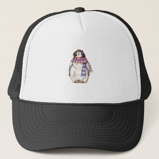 Casquette Pingouin de bébé dans l'écharpe (Devant)