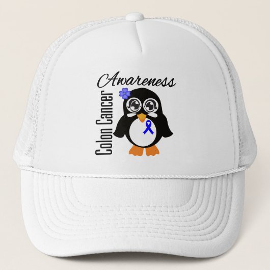 Casquette Pingouin de sensibilisation au cancer du côlon (Devant)