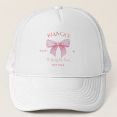 Casquette Pink Watercolor Ruban Blush Bachelorte (Devant)