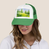 Casquette Pins sur la crête en vert & bleu (En situation)