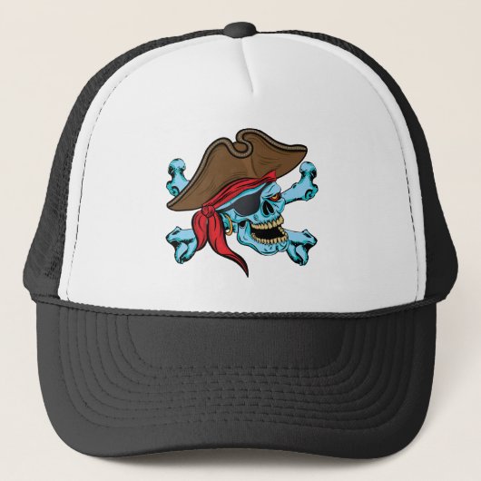 Casquette Pirate crâne et os croisés (Devant)