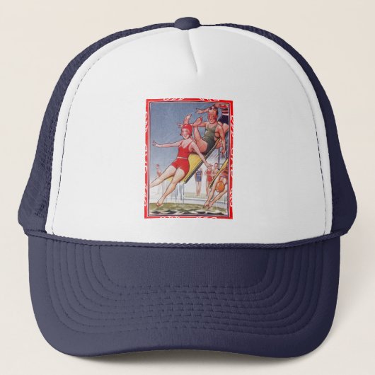 Casquette Piscine Fête Nage Vintage Été (Devant)