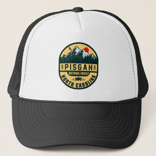 Casquette Pisgah National Forest NC Retro Sunset Souvenirs (Devant)