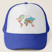 Casquette Pixel World Map - Retro Style 8 bits Design global (Devant)