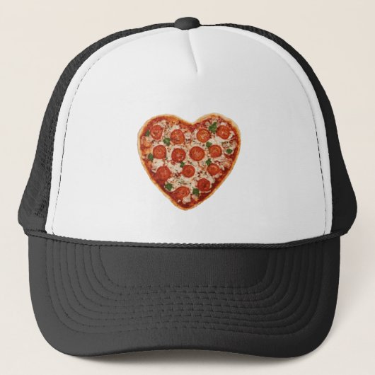 Casquette pizza au coeur (Devant)