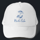 Casquette Plage Bachelorette week-end côtier<br><div class="desc">Bachelorette week-end mariée casquette de tribu,  avec des transats dessinés à la main et un parapluie. Facile à changer pour n'importe quelle fête.</div>