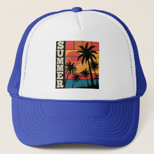 Casquette Plage de soleil couchant moderne et tendance Palm 