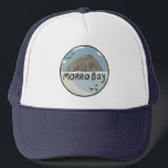 Casquette Plage d'illustration de Morro Bay Central Californ<br><div class="desc">Découvrez cette magnifique illustration de Morro Rock sur la côte de Californie centrale ! Consultez ma boutique pour plus de designs aussi! Recueillir tous les parcs, je les crée tout le temps. J'adore les autocollants ! Et toi ? Regardez ma boutique pour plus de randonnée, de camping, de vie vanique,...</div>