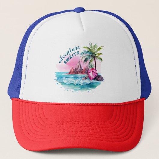 Casquette Plage Palm Tree Mountain View Aventure Attend (Devant)
