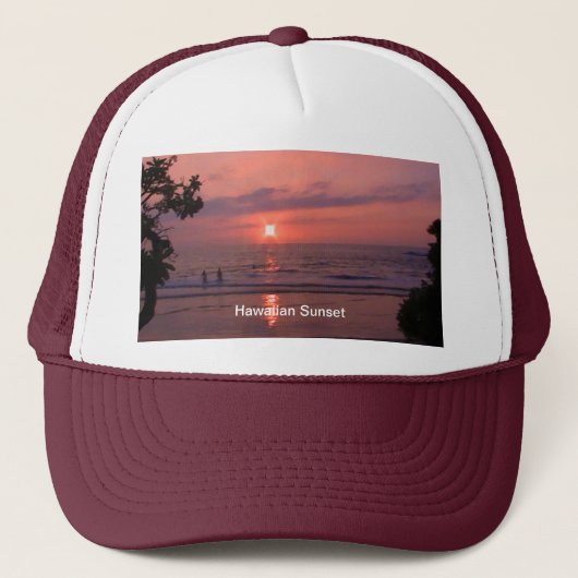 Casquette Plage romantique Hawaii Sunset Ocean Beach (Devant)