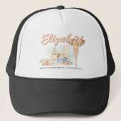 Casquette Plage Tropicale | Monogramme de la Mariée Célibata (Devant)